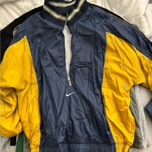 Nike Men's Navy and Yellow Windbreaker